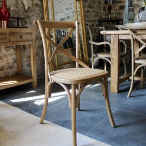 Chaise bistrot croisillon bois