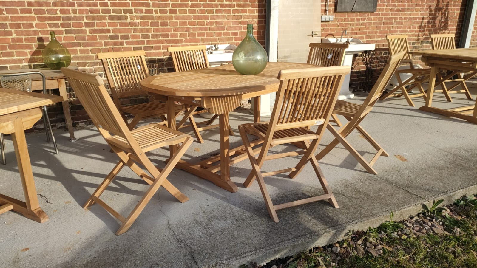 Table de jardin ovale en teck