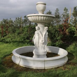 Fontaine ronde en pierre reconstituée