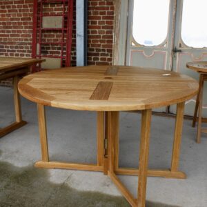 Table papillon ronde en teck