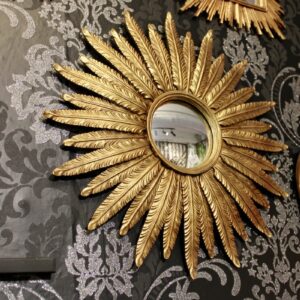 Miroir sorcière Plumes dorées