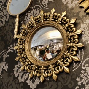Miroir sorcière antique Fleur de Lys