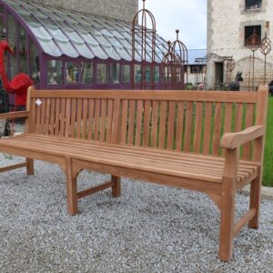 Banc de jardin en bois de teck de 240 cm de long
