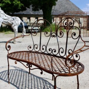 Banc de jardin en fer forgé arabesque