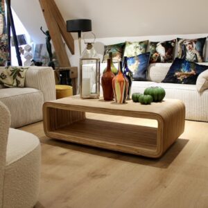 Table design en coeur de rotin