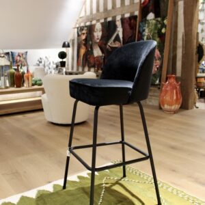 Bar de tabouret en velours noir