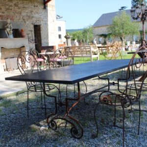 Table de jardin plateau en granit