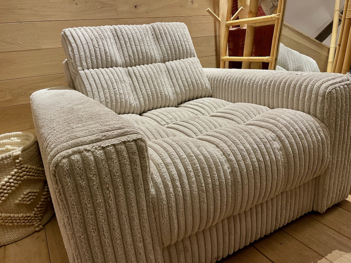 Fauteuil Enfant Dépliable En Velours Côtelé Crème - 66x62x43.5 Cm, Confortable Et Doux