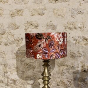 abat jour plumes de paon rose