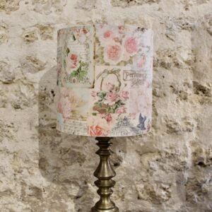 abat jour cartes postales et roses