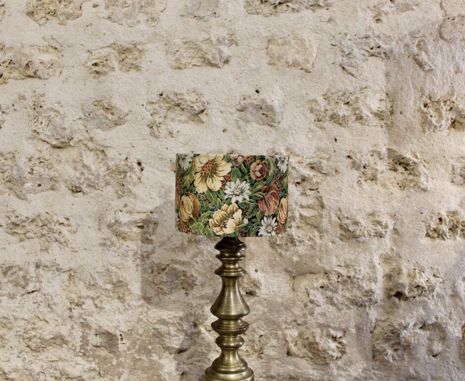 abat jour fleurs vintage