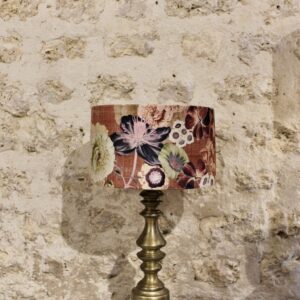 abat jour fleurs rose