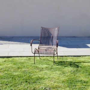 Bastien - Fauteuil de jardin en fer forgé marron