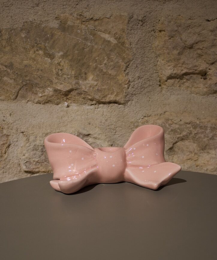 bougeoir noeud rose