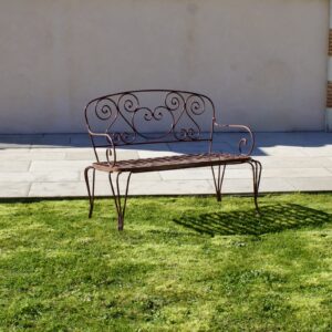 Felix - Banc de jardin en fer forgé marron