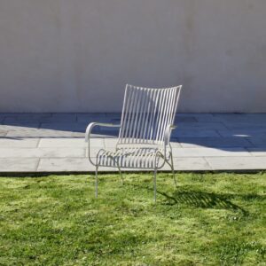 Bastien - Fauteuil de jardin en fer forgé blanc