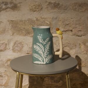 carafe verte oiseau
