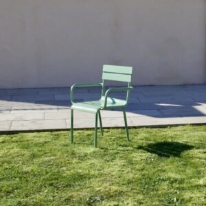 Alban - Fauteuil de jardin en métal vert