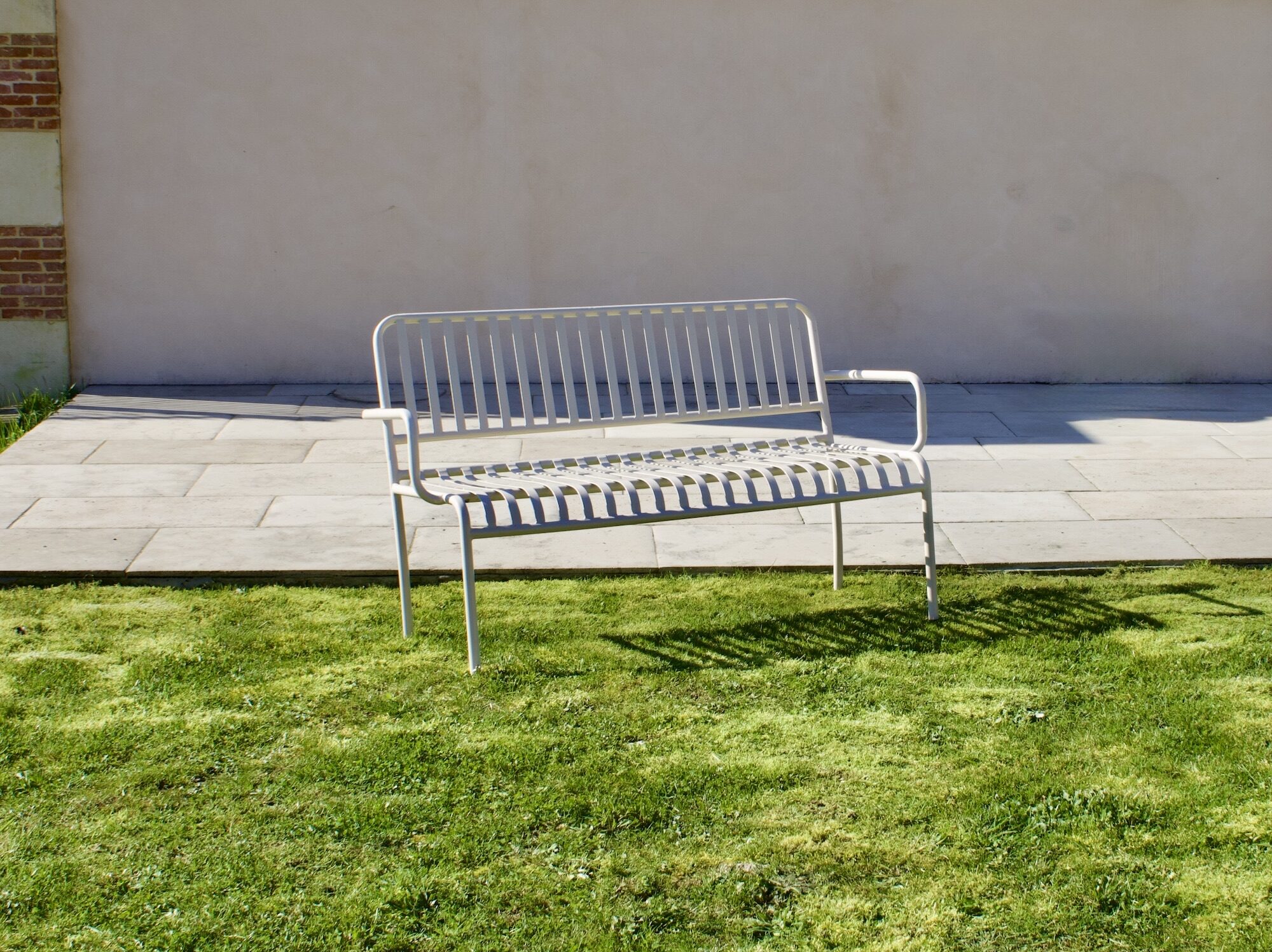 Alexandre - Banc de jardin en fer forgé blanc