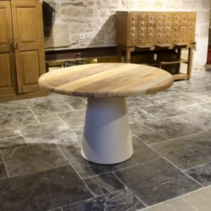 Comillas - Table à manger ronde en bois et résine