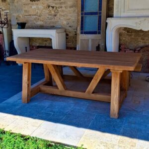 Mall - Table à manger extérieur en bois teck recyclé